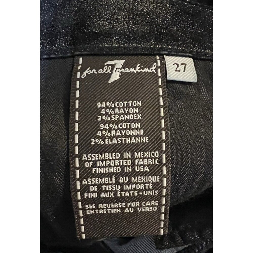 Seven For All Mankind NWT Shimmer Black Pants Women's‎ size 27 - Picture 5 of 10